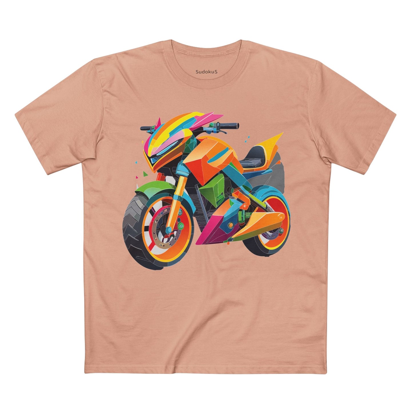 Moto Bike Graphic Unisex 100 Cotton Staple Tee 7