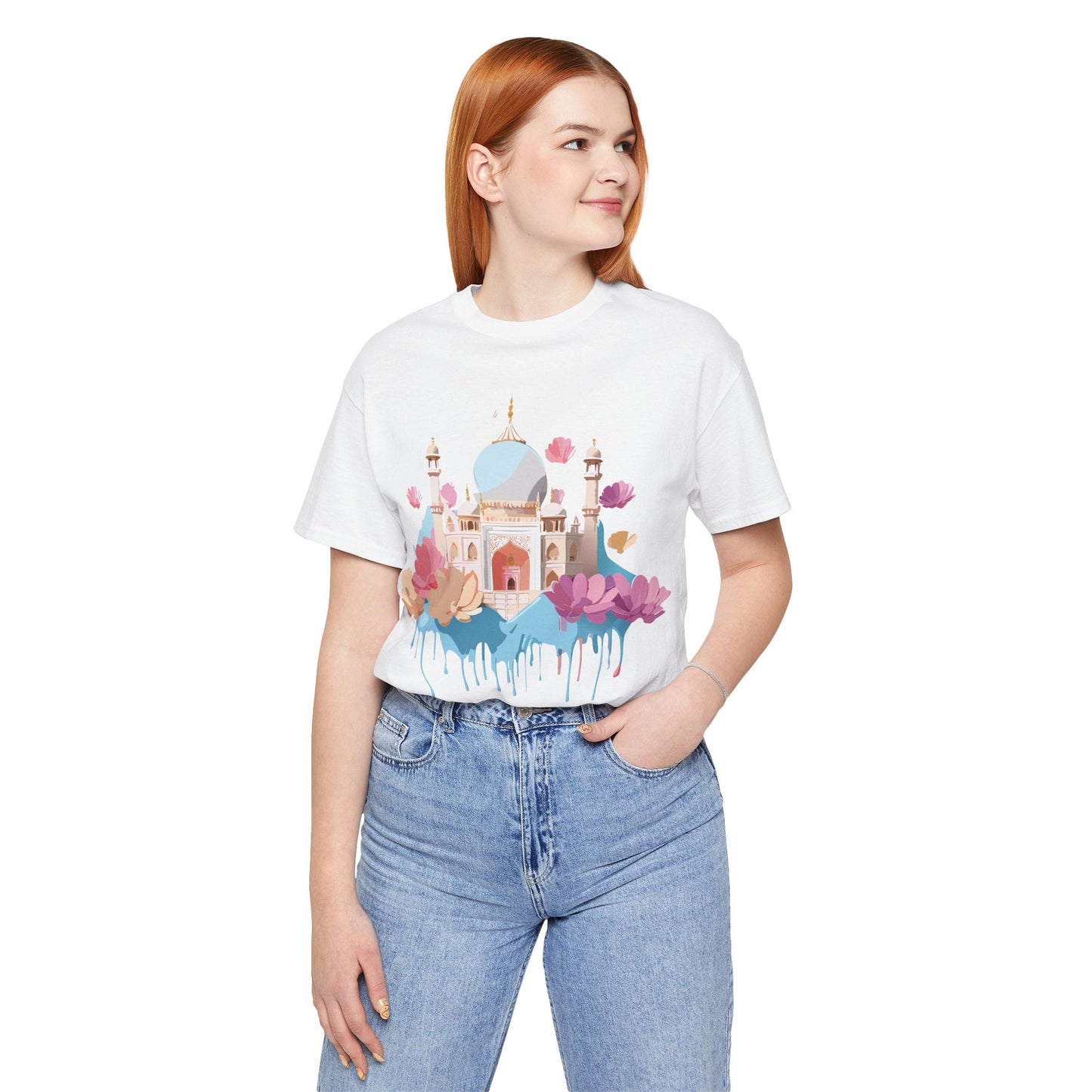 Tourist Shirt Taj Mahal Graphic Tee Unisex Short Sleeve Art From Adelpha Vintage Inspired