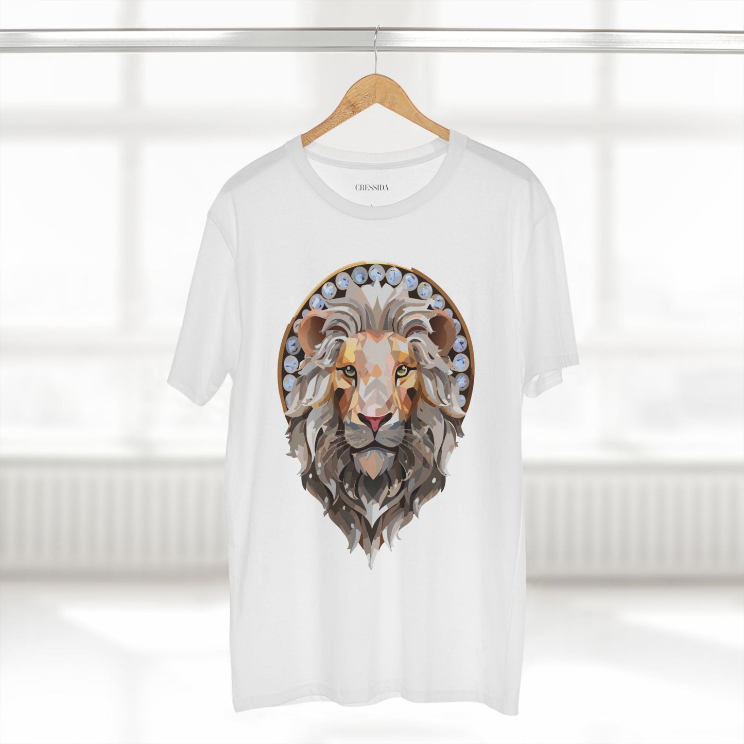 Lion Graphic Unisex 100 Cotton Tee With Unique Animal Golden Medallion Art Design 8