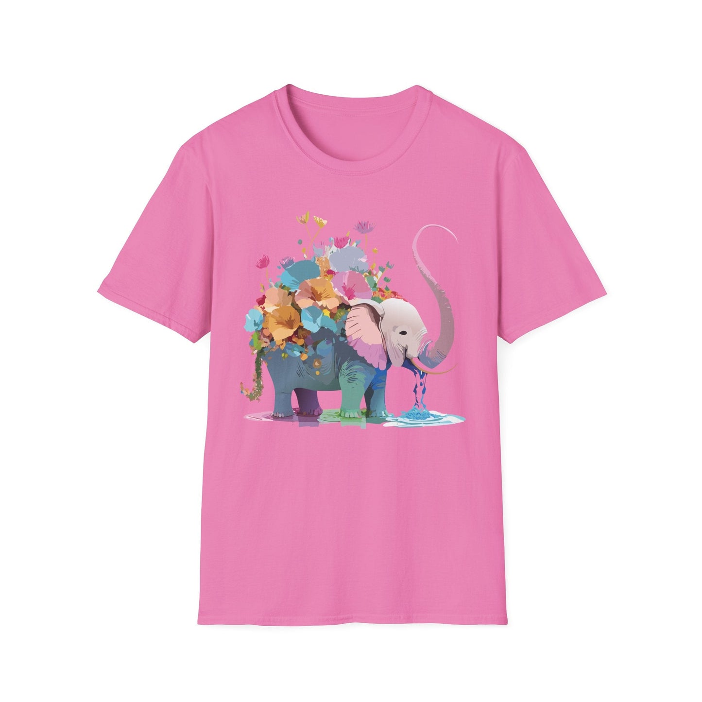 Elephant T Shirt Unisex Softstyle Cotton Tee With Animated Elephant Design Premium Comfort