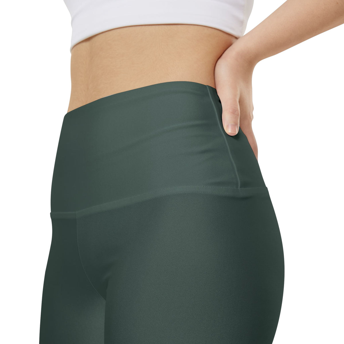 Dark Grey Olive High-Waist Women’s Workout Shorts — Olive Green Biker Activewear