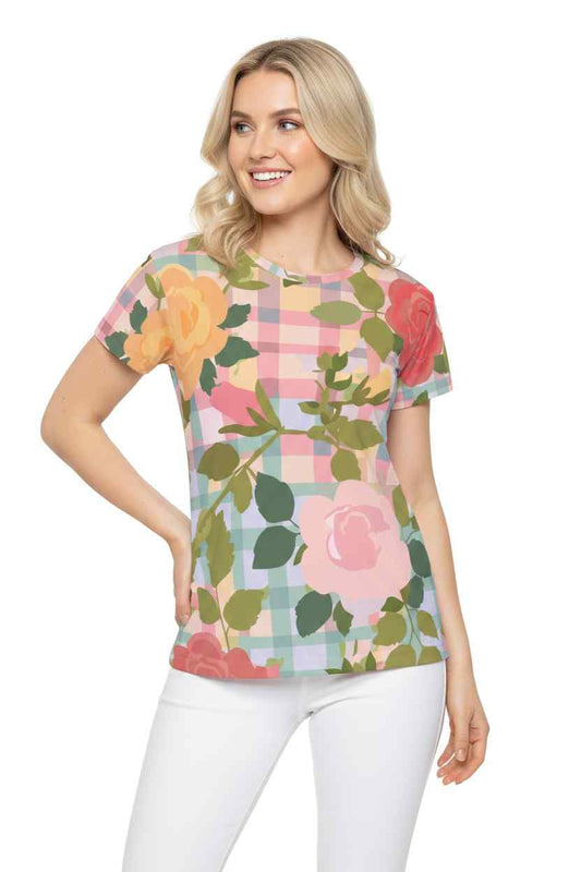Women Poly Shirt with Floral Print F237