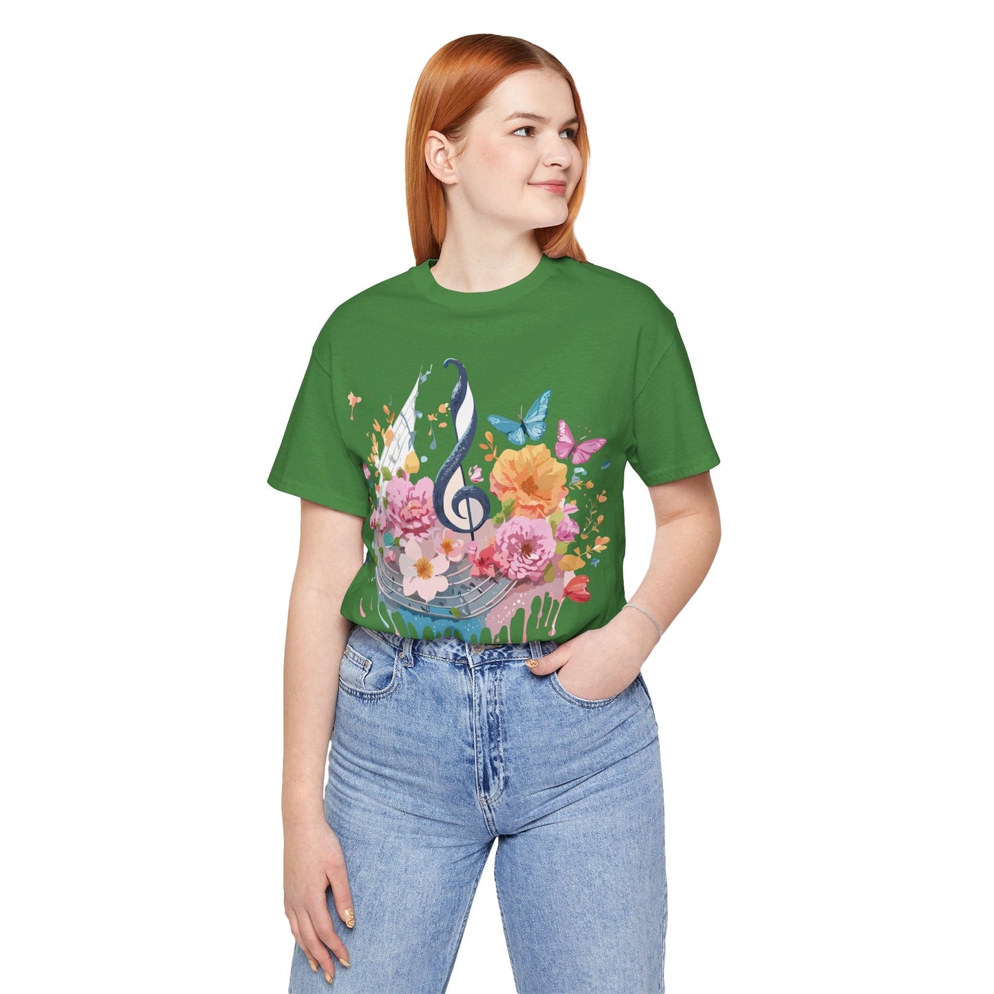 Music Graphic Unisex 100 Cotton Vintage Art with Musical Elements Tee 125