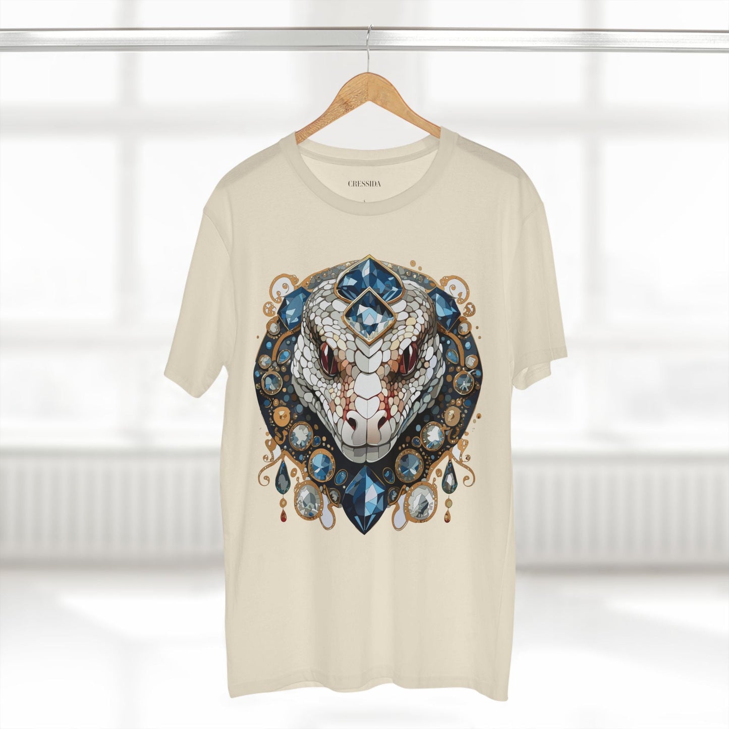 Snake Graphic Unisex 100 Cotton Tee With Unique Animal Golden Medallion Art Design 41