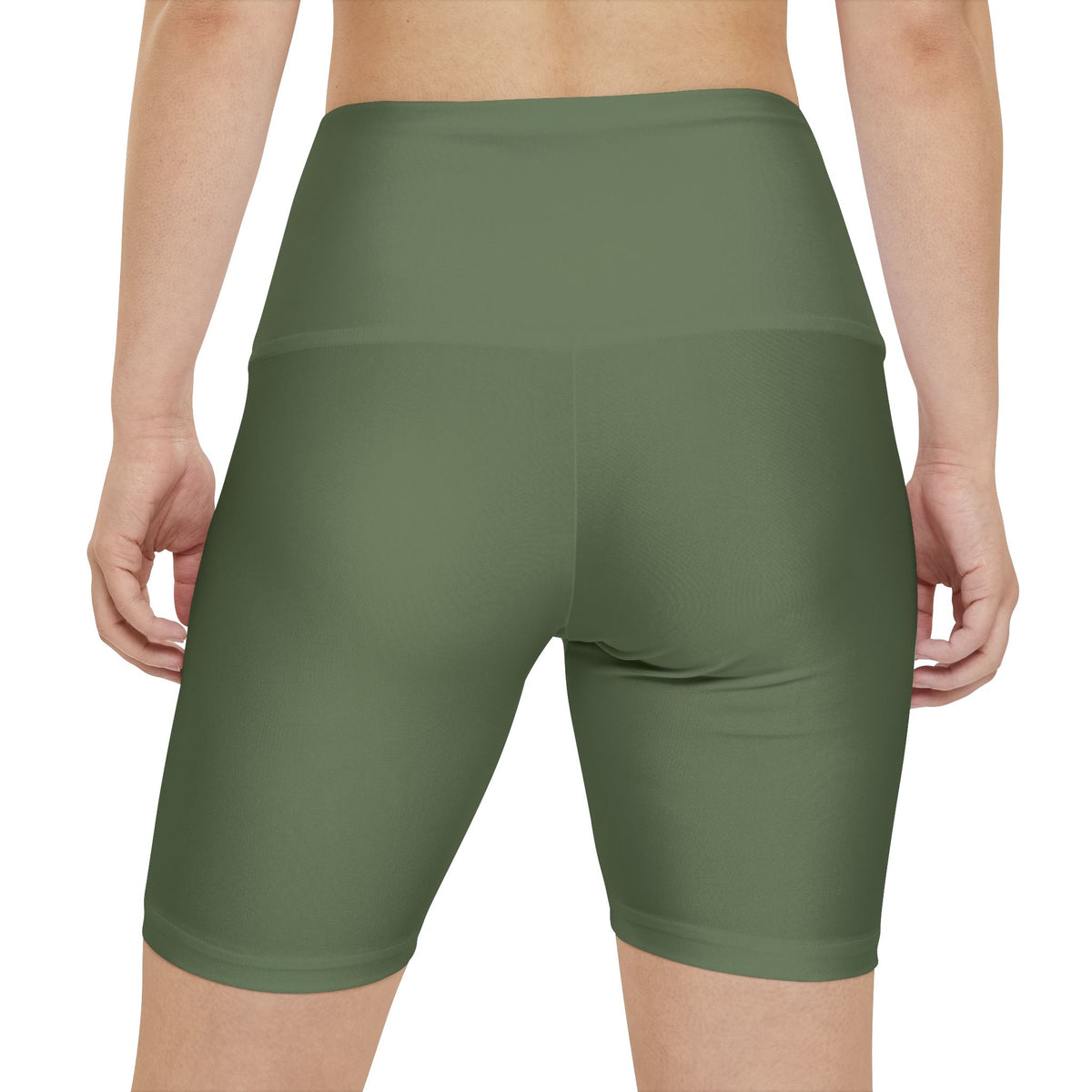 Dusty Olive High-Waist Olive Women’s Workout Shorts — Performance Biker Shorts for Gym, Yoga & Everyday Activewear