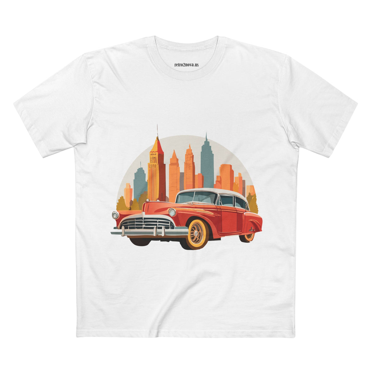 Retro Car Vintage Graphic Tee Staple Unisex 100 Cotton Tee Shirt - RC-2