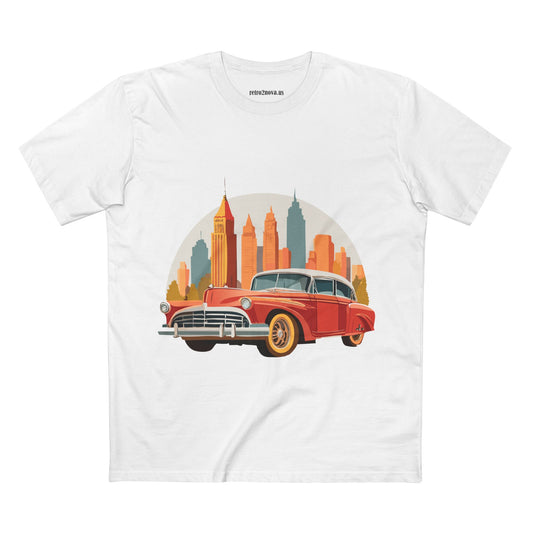 Retro Car Vintage Graphic Tee Staple Unisex 100 Cotton Tee Shirt - RC-2