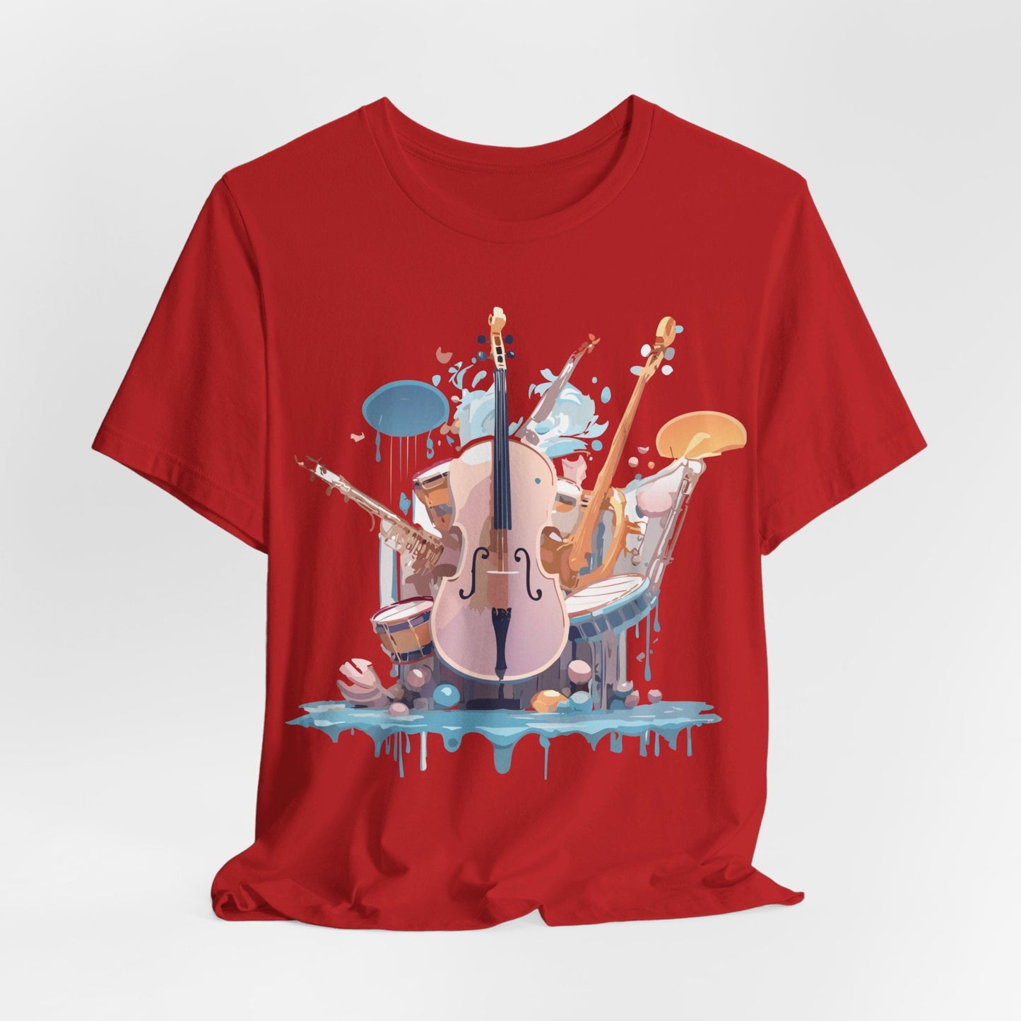 Music Graphic Unisex 100 Cotton Vintage Art with Musical Elements Tee 81