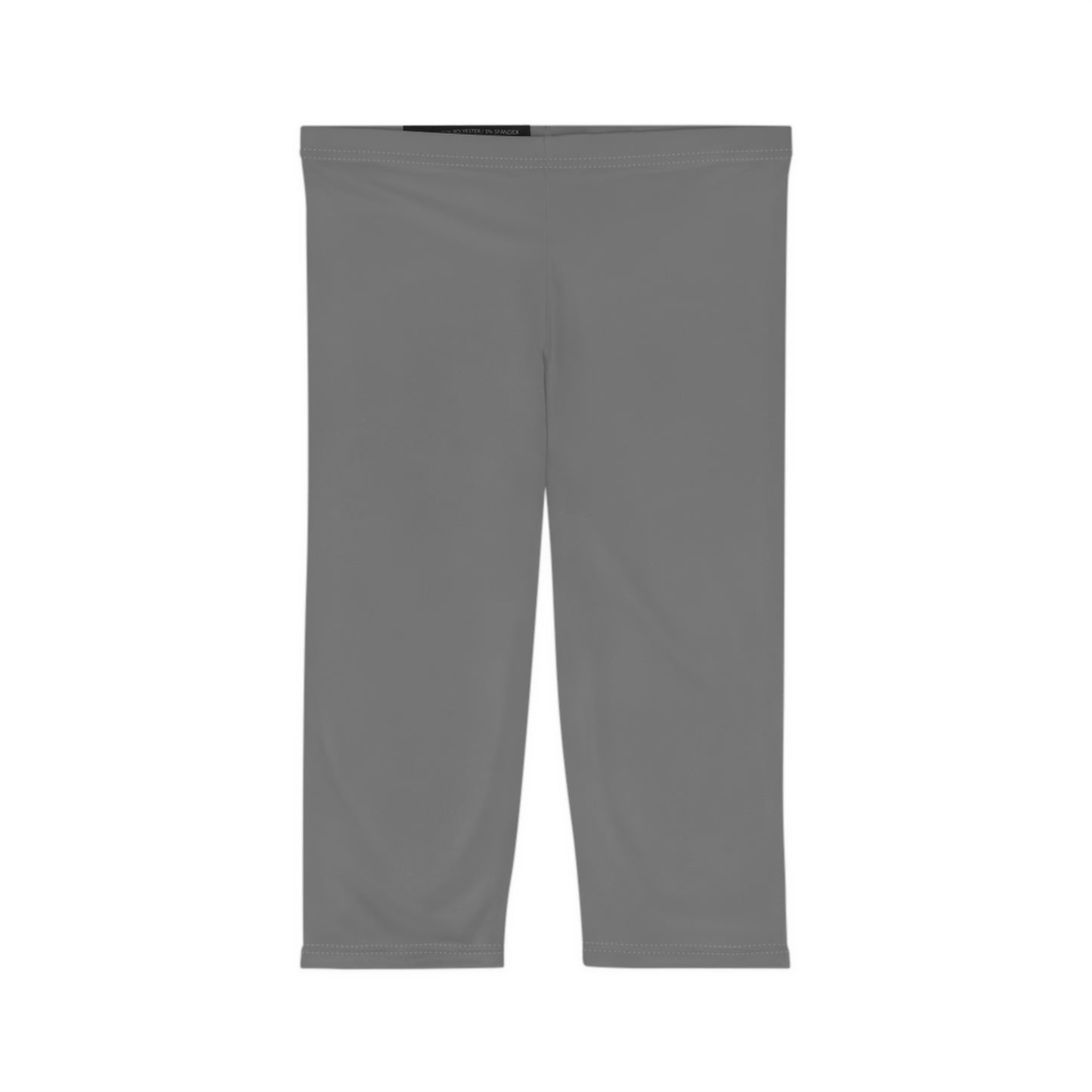 Grey Color Women's Brushed Suede Poly Span Casual Capri Leggings XS-2XL