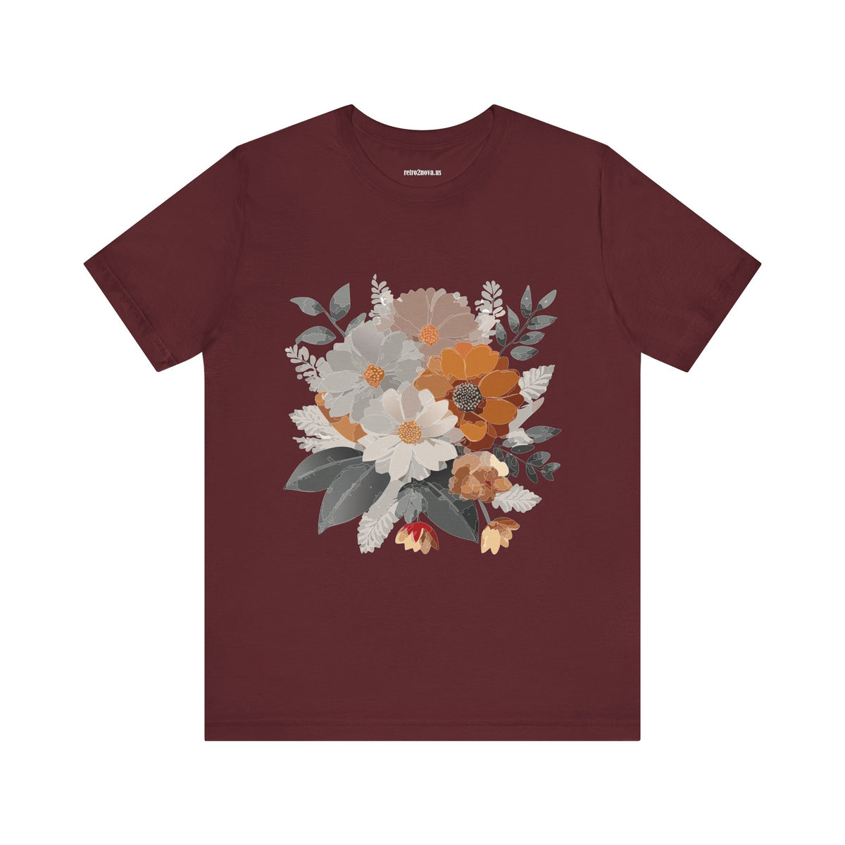 Floral Graphic Unisex Cotton Bella+Canvas Tee with Flowers Design ab12
