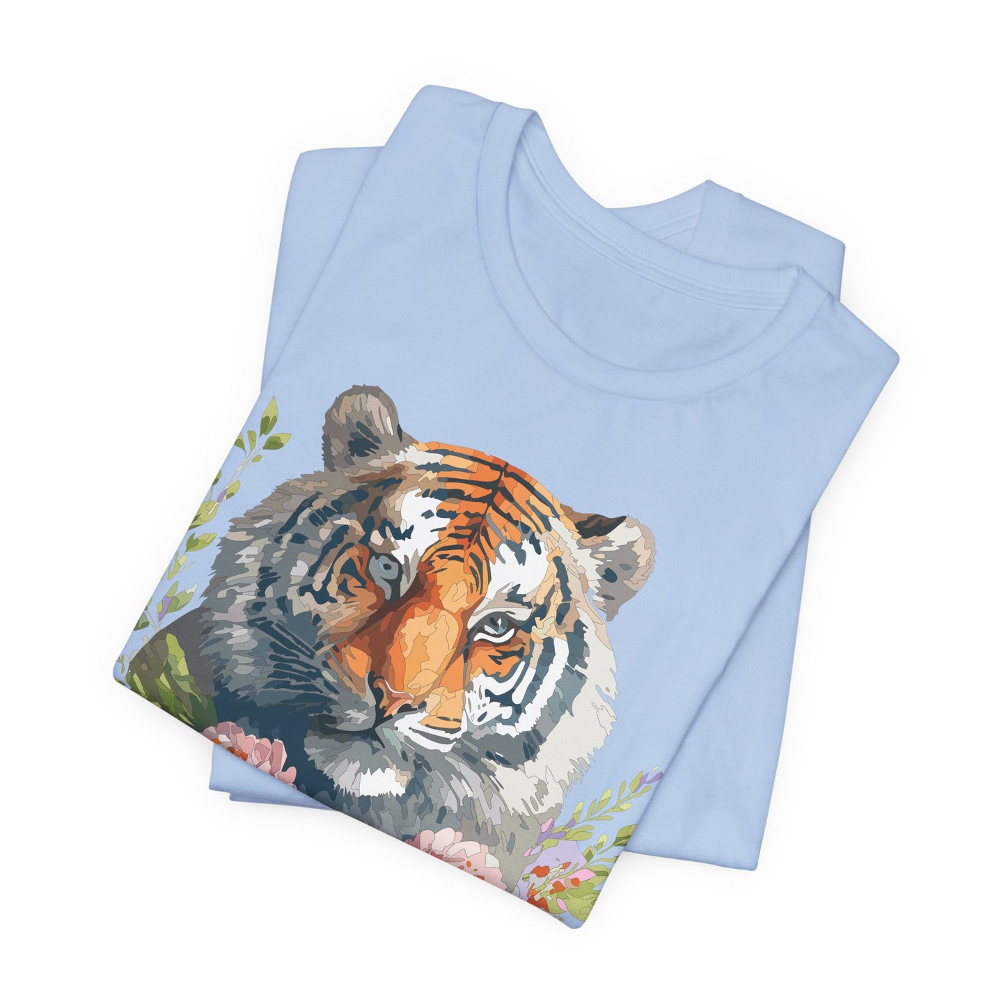 Floral Tiger Shirt, Animal Shirt, Tiger Tee, Unisex Tee, Floral T-shirt, T-Shirt with Animal