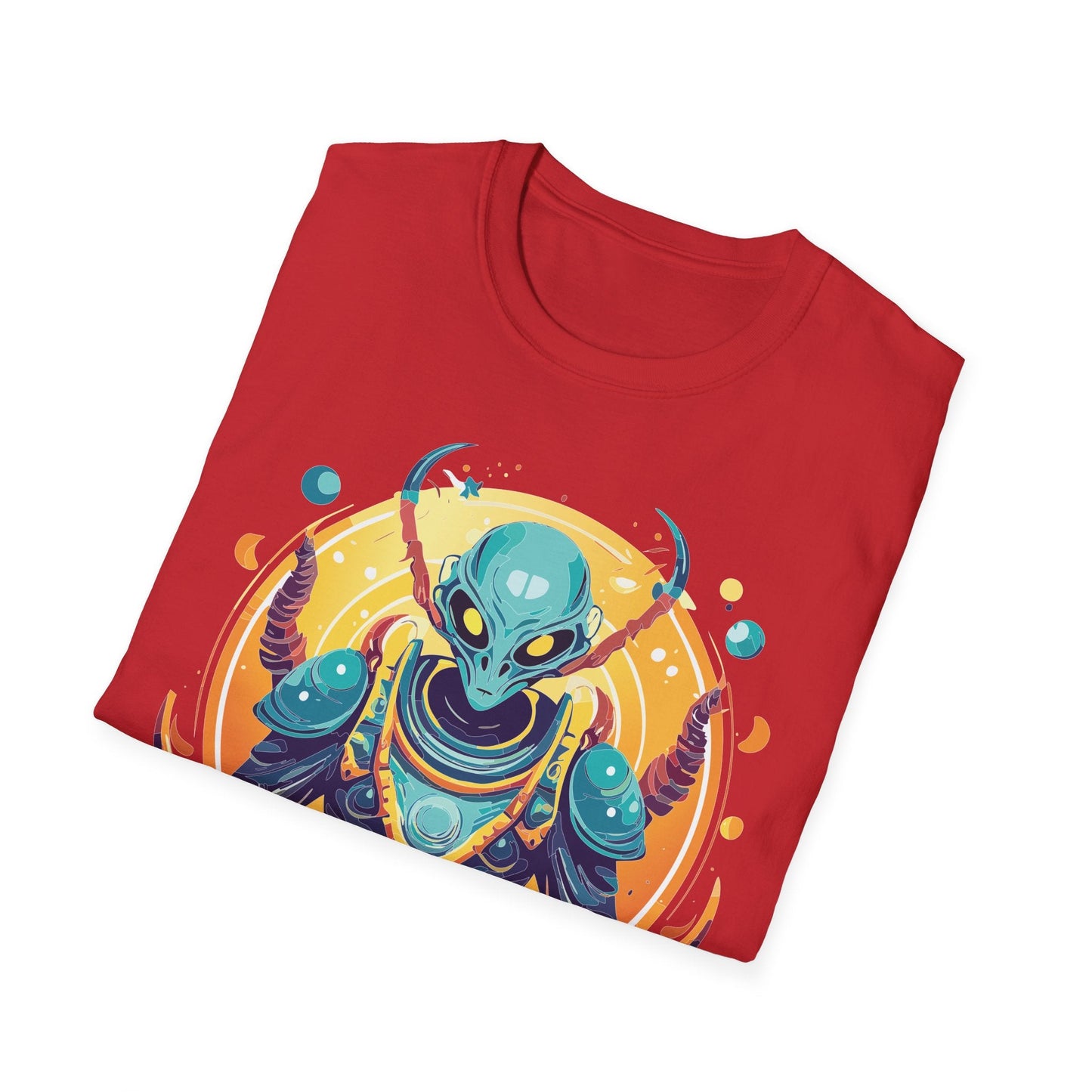 Alien Graphic Unisex Cotton Softstyle UFO Artwork Tee 16