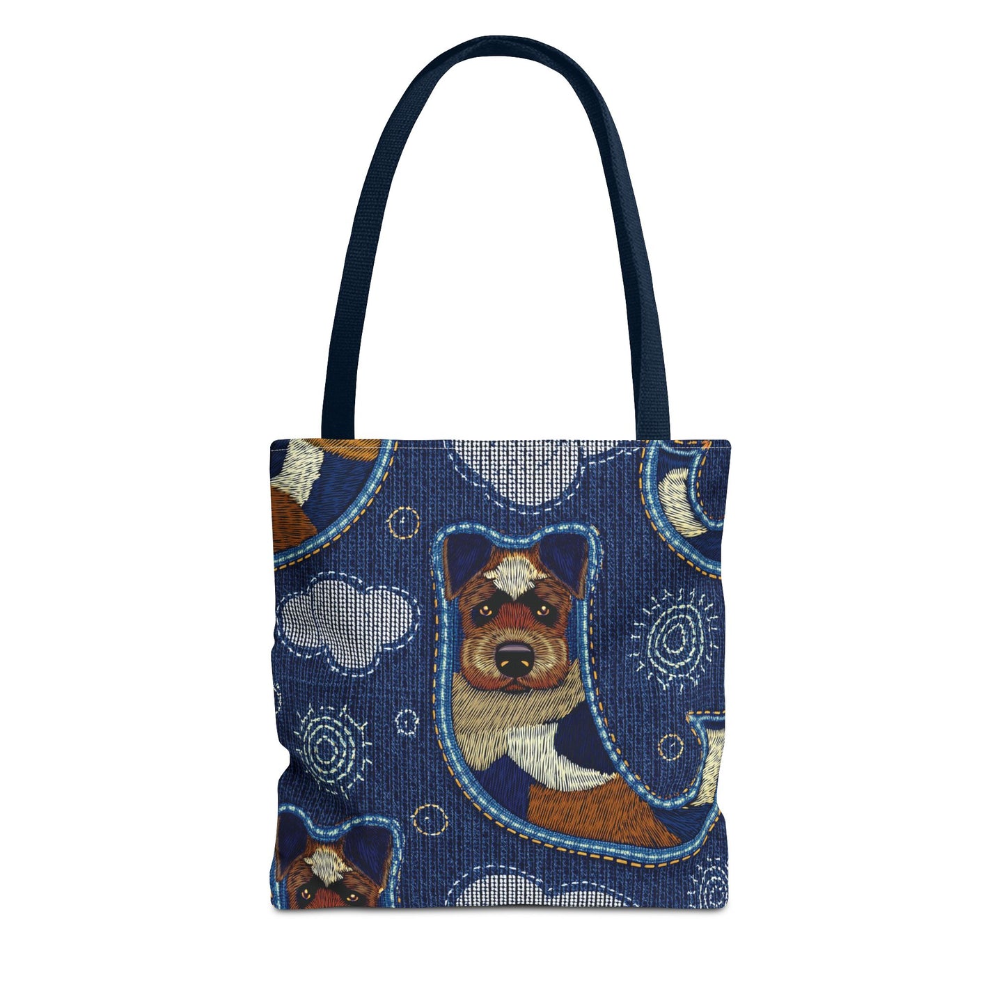 Denim Fabric Imitation Print Unisex Canvas Bag Poly Spun 3 Sizes Tote Bag 191-9