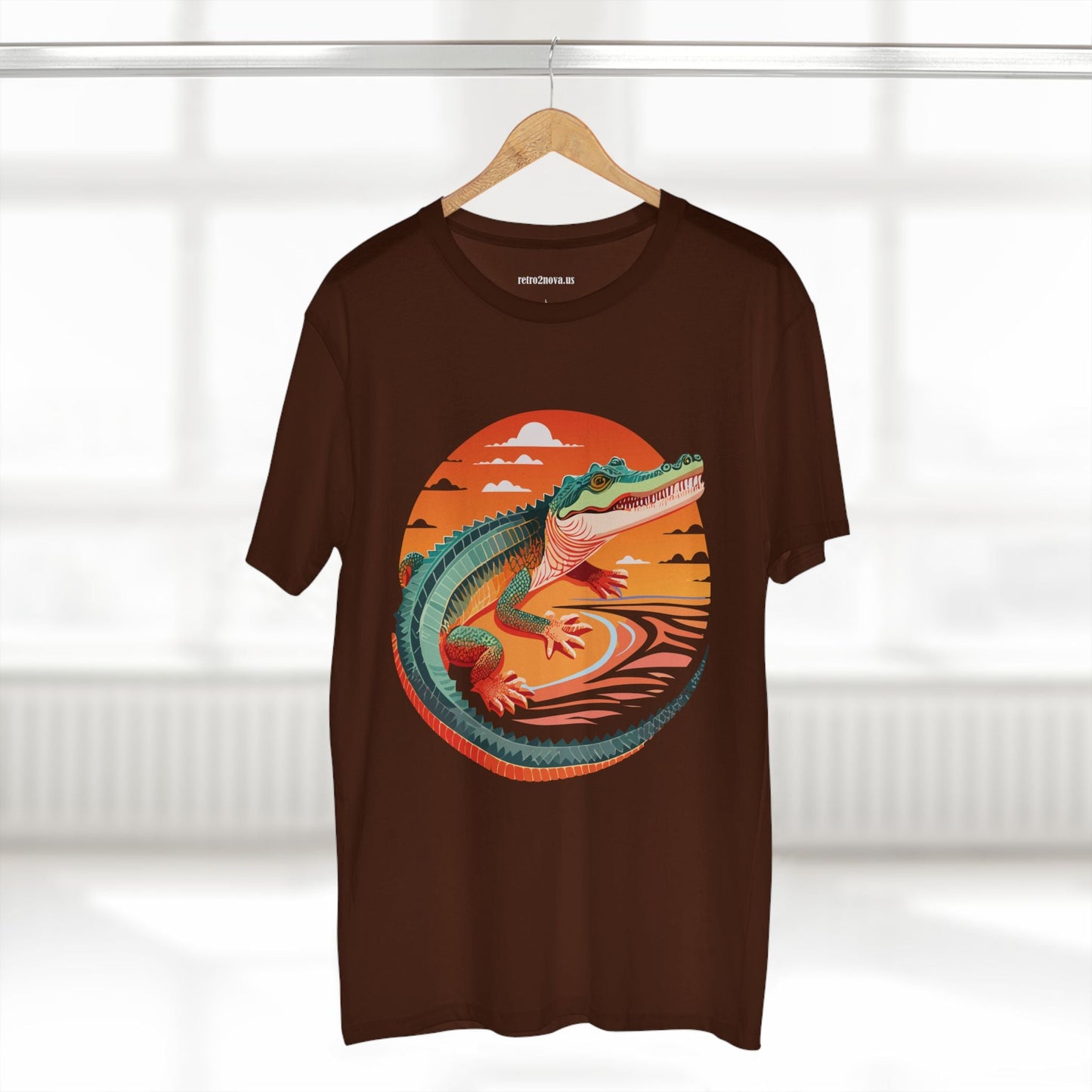 Unisex Crocodile Animal Shirt Premium Cotton Tee With Original Art Design From Retro2Nova Art Collection