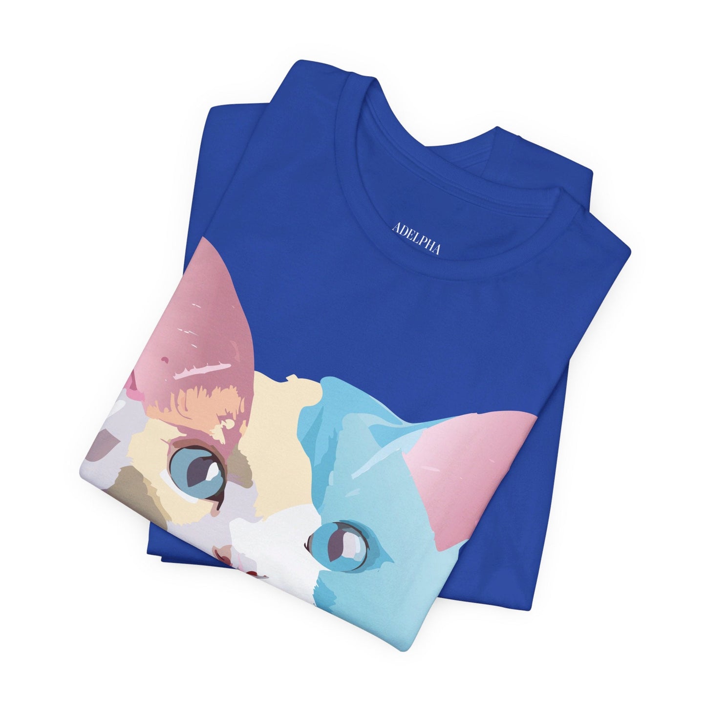 Cat Graphic Tee Unisex Short Sleeve Shirt With Vintage Adelpha Artwork