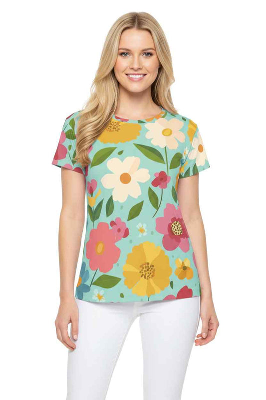 Women Poly Shirt with Floral Print F234