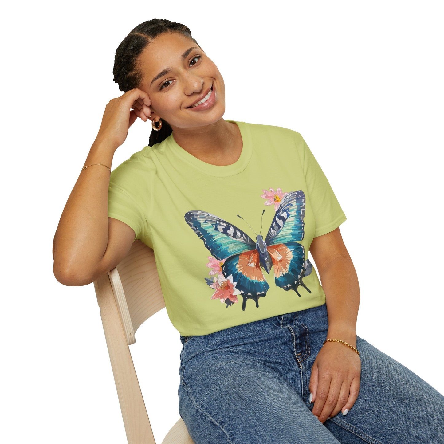 Butterfly T Shirt Unisex Cotton Tee Monarch Butterfly Design Softstyle 64000 Gildan Brand Quality