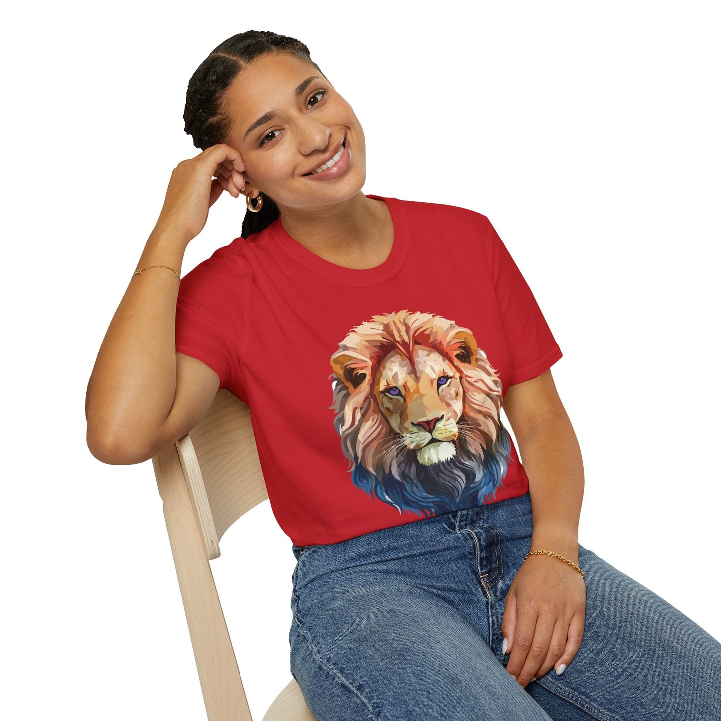 Lion Shirt Unisex Animal Tee Ring Spun Cotton Softstyle Tee Gildan