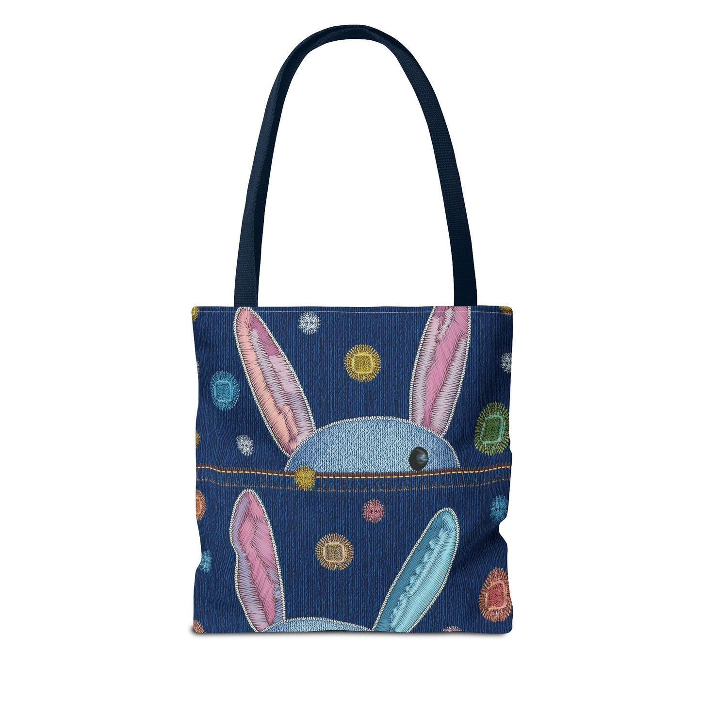 Denim Fabric Imitation Print Unisex Canvas Bag Poly Spun 3 Sizes Tote Bag 192-1