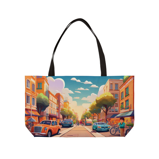 City Street Print Big Bag High-Quality 100% Spun Poly 24x13 Canvas Art Bag C-04