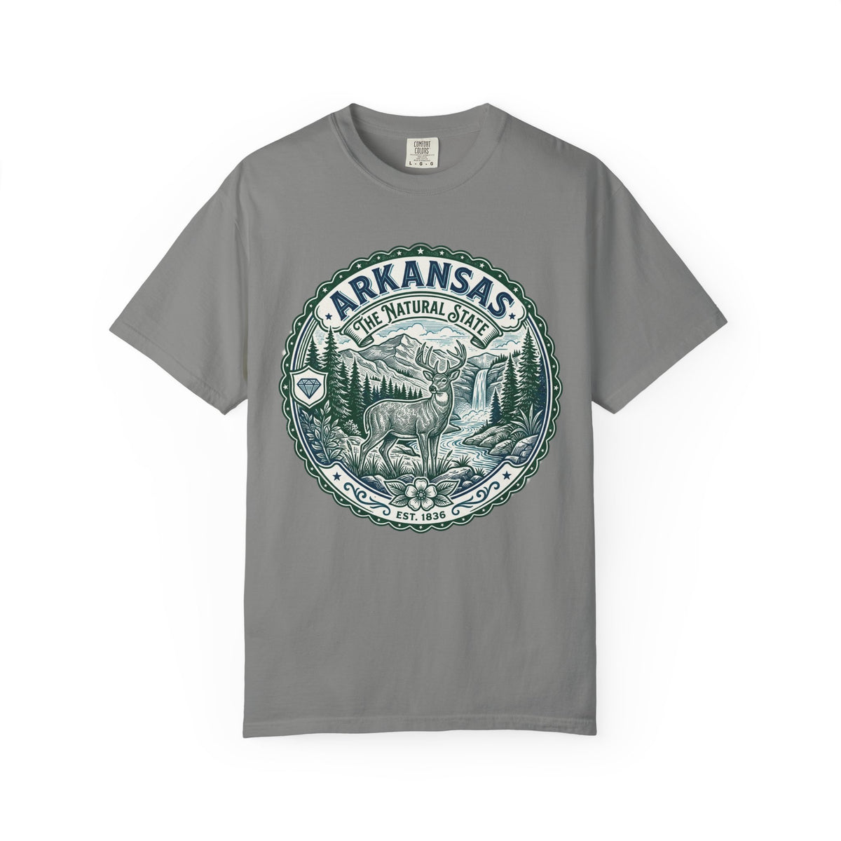 Arkansas Graphic Heavyweight Garment-Dyed Travel Tourist Graphic Gift Tee Unisex 100 Cotton Comfort Colors T-Shirt