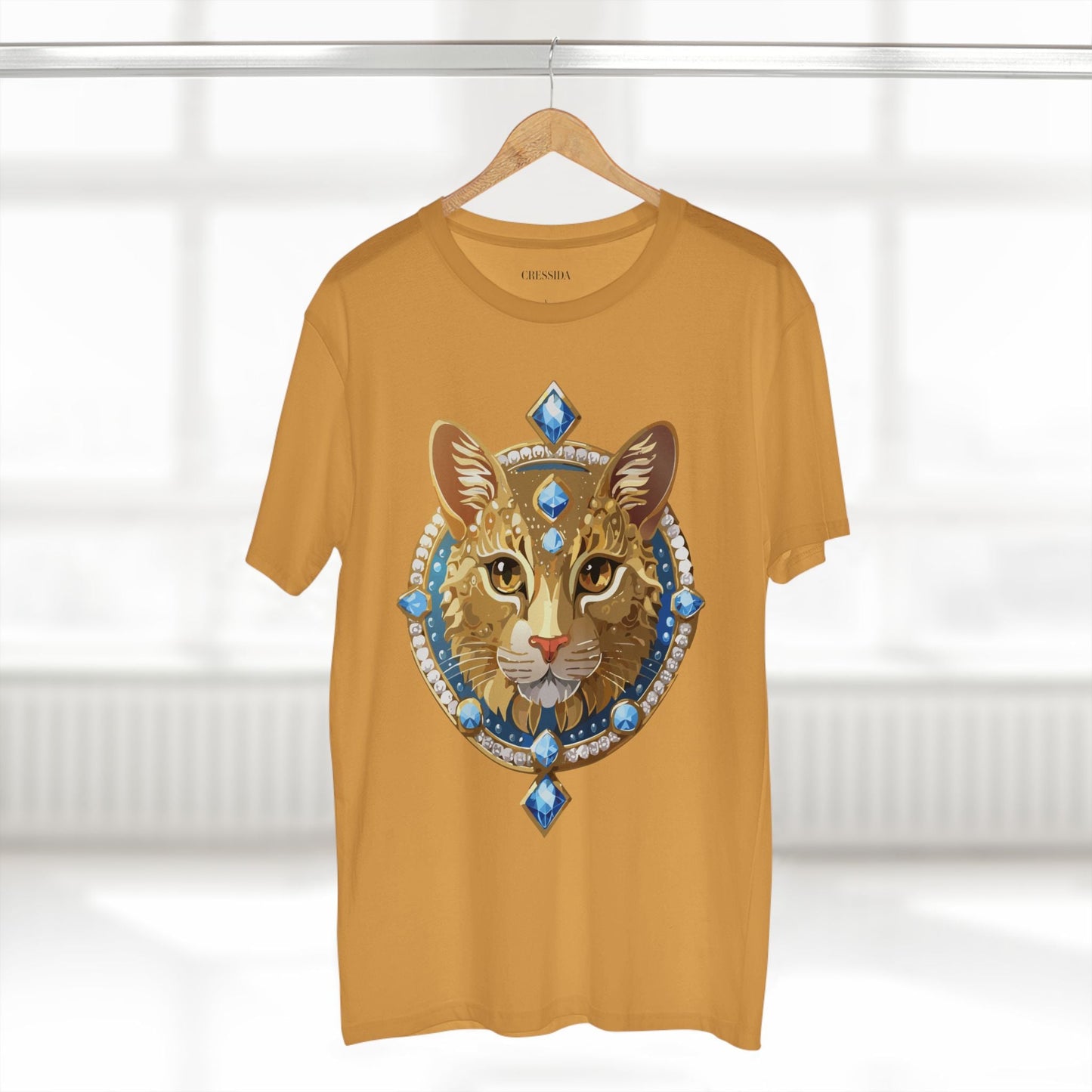 Cat Graphic Unisex 100 Cotton Tee With Unique Animal Golden Medallion Art Design 10