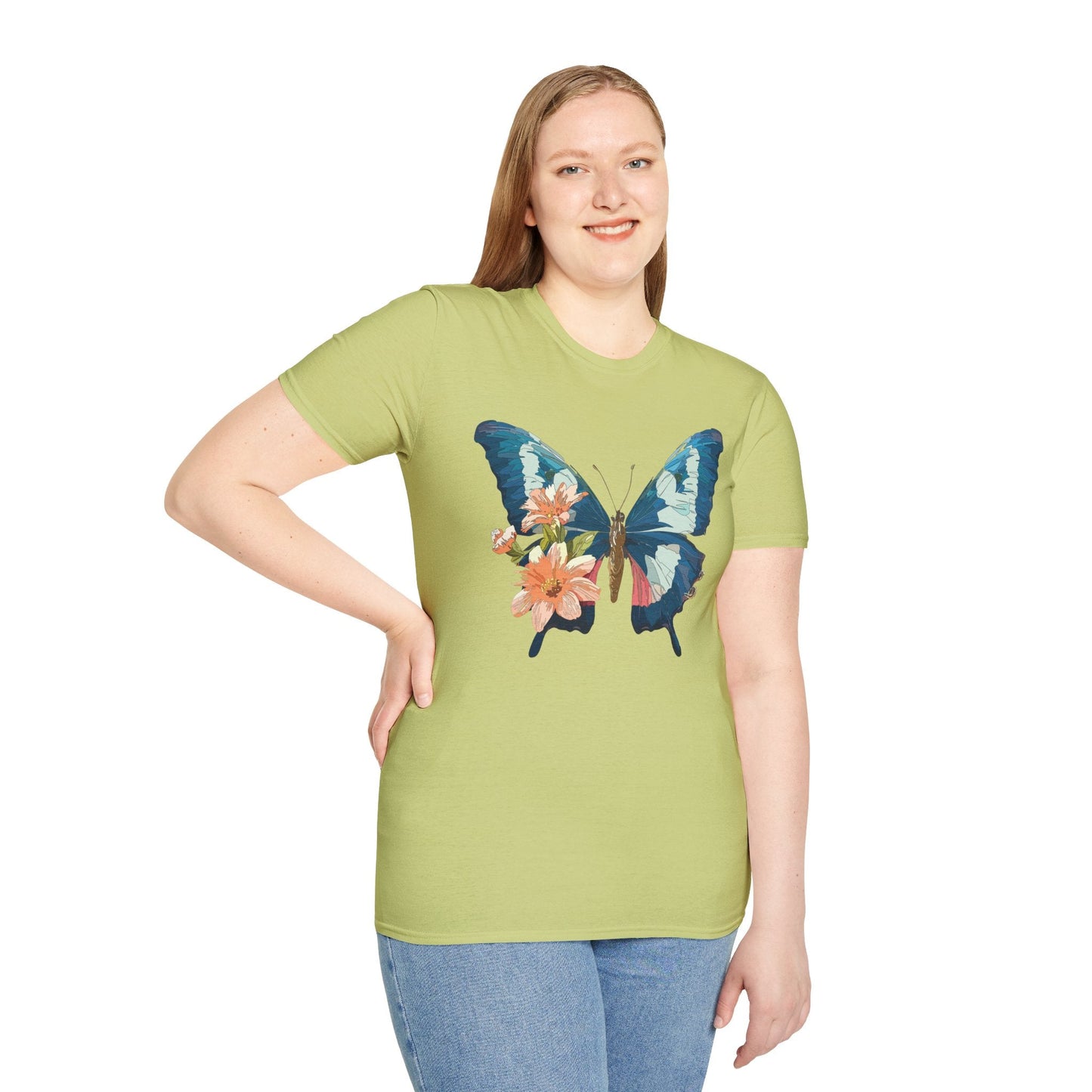 Butterfly Themed Unisex T Shirt Monarch Design Softstyle 64000 100 Cotton Tee For Everyday Comfort