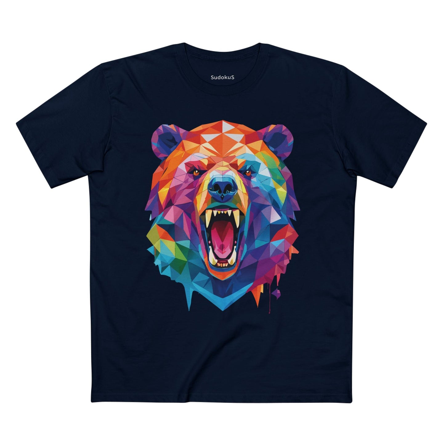 Bear Graphic Unisex 100 Cotton Staple Tee with Animal Design Artwork 15