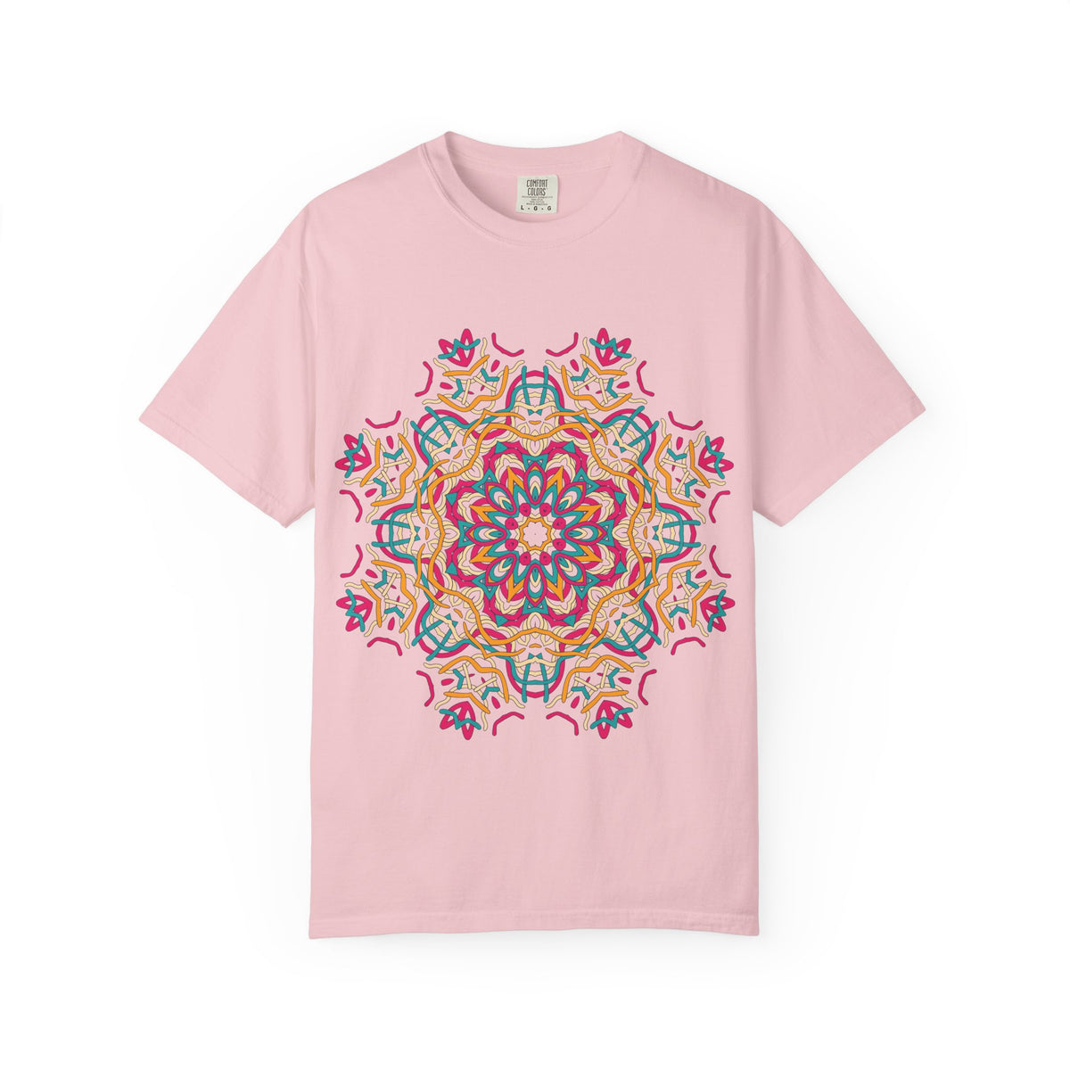 Unisex Garment Dyed Cotton T-Shirt with Mandala Graphic Design