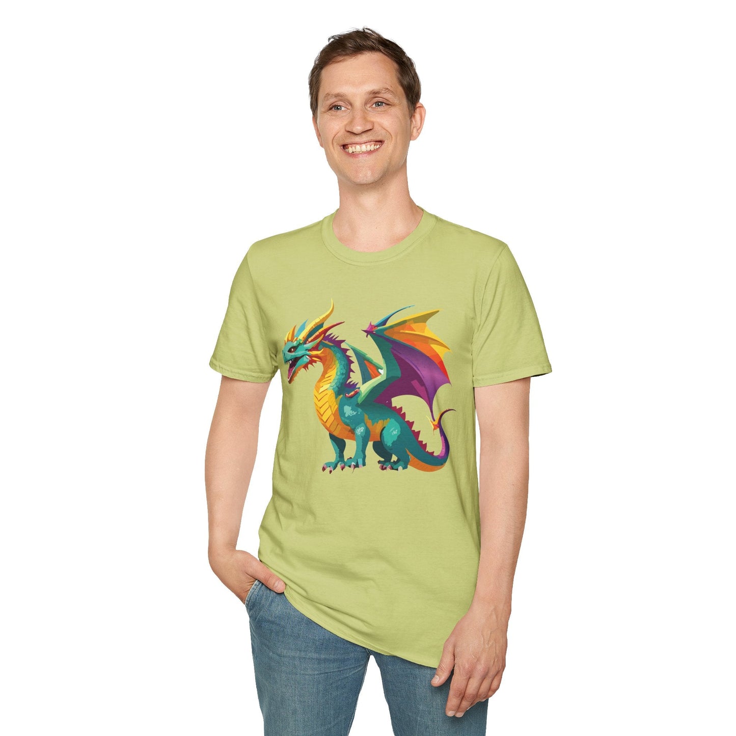 Dragon T Shirt Unisex Short Sleeve Art Design Gildan Softstyle Cotton Tee For Animal Lovers