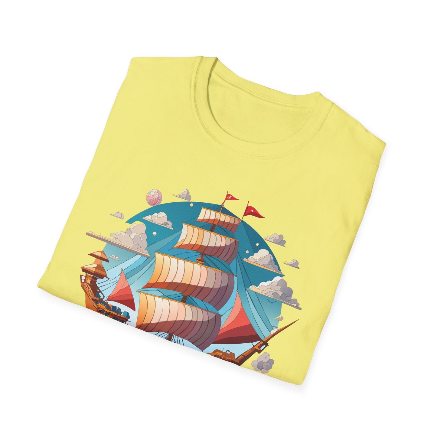 Ship T Shirts Frigate T Shirts Vessel Tee Shirt Unisex Softstyle Cotton Tee Gildan Softstyle 64000