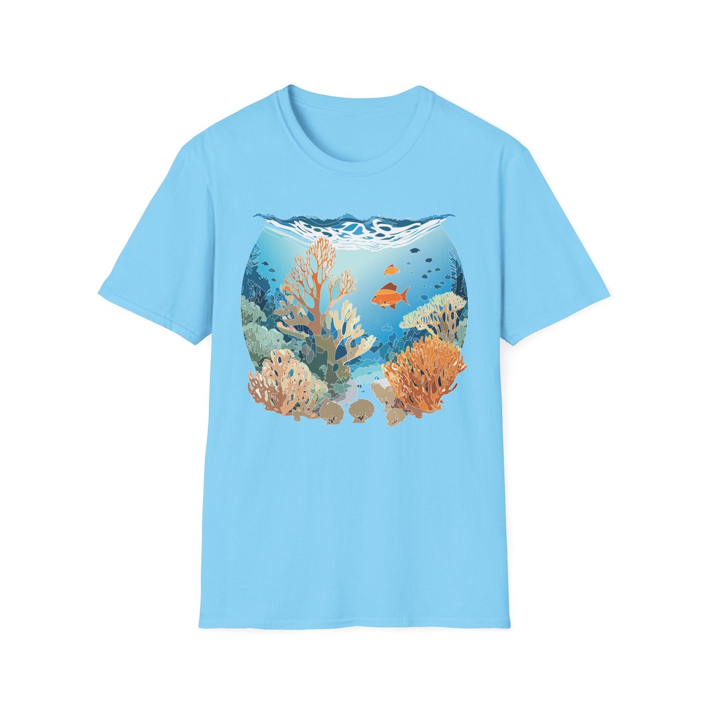 Ocean Tee Shirt Unisex Gildan Softstyle Cotton Tee Shirt 64000 Lightweight Breathable Comfort