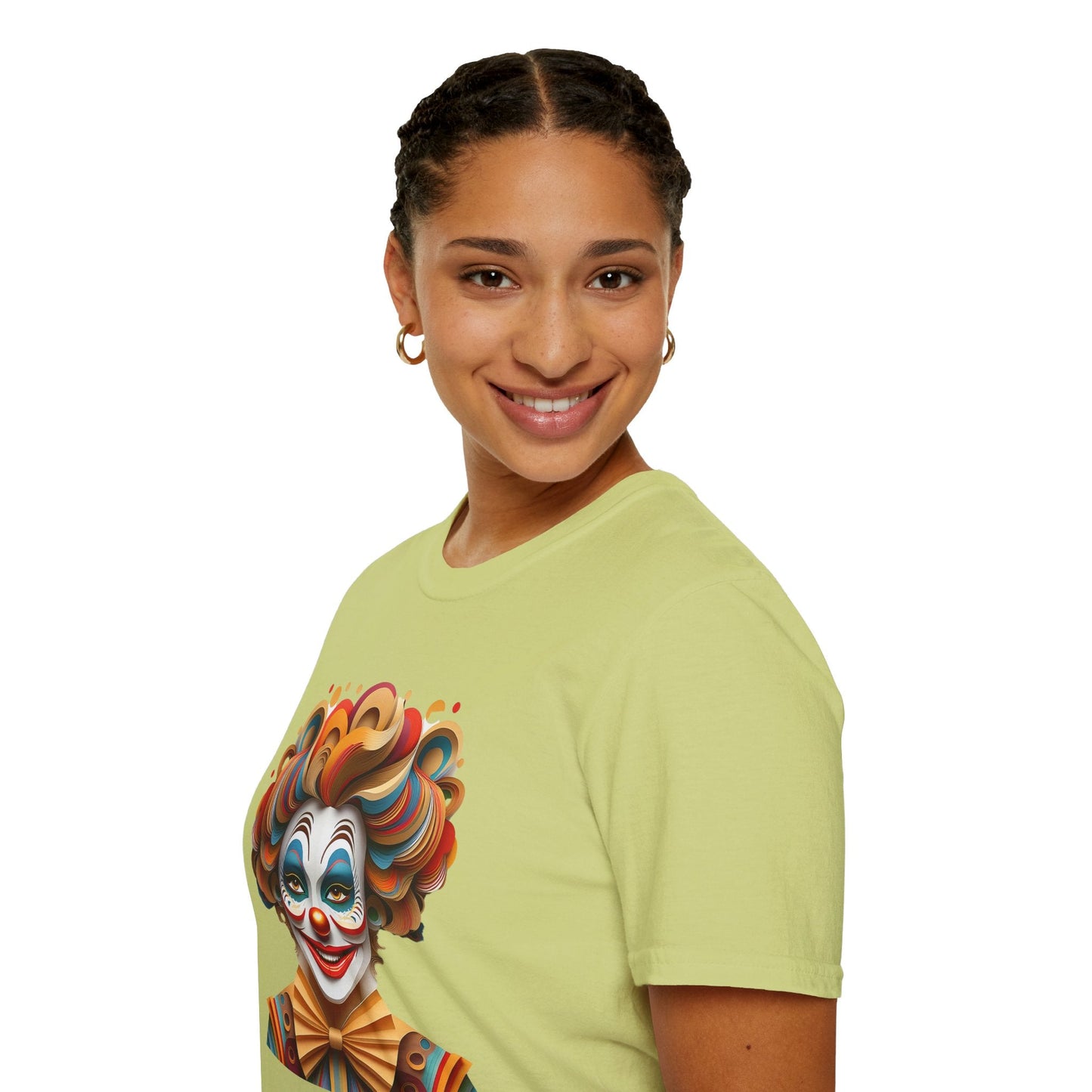 Unisex Clown Shirt Funny Man Circus Tee Short Sleeve Gildan Softstyle 64000 Cotton