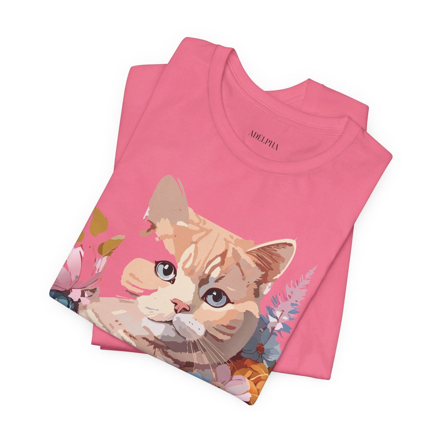 Cat Shirt Graphic Tee Unisex Vintage Inspired Adelpha Art Design