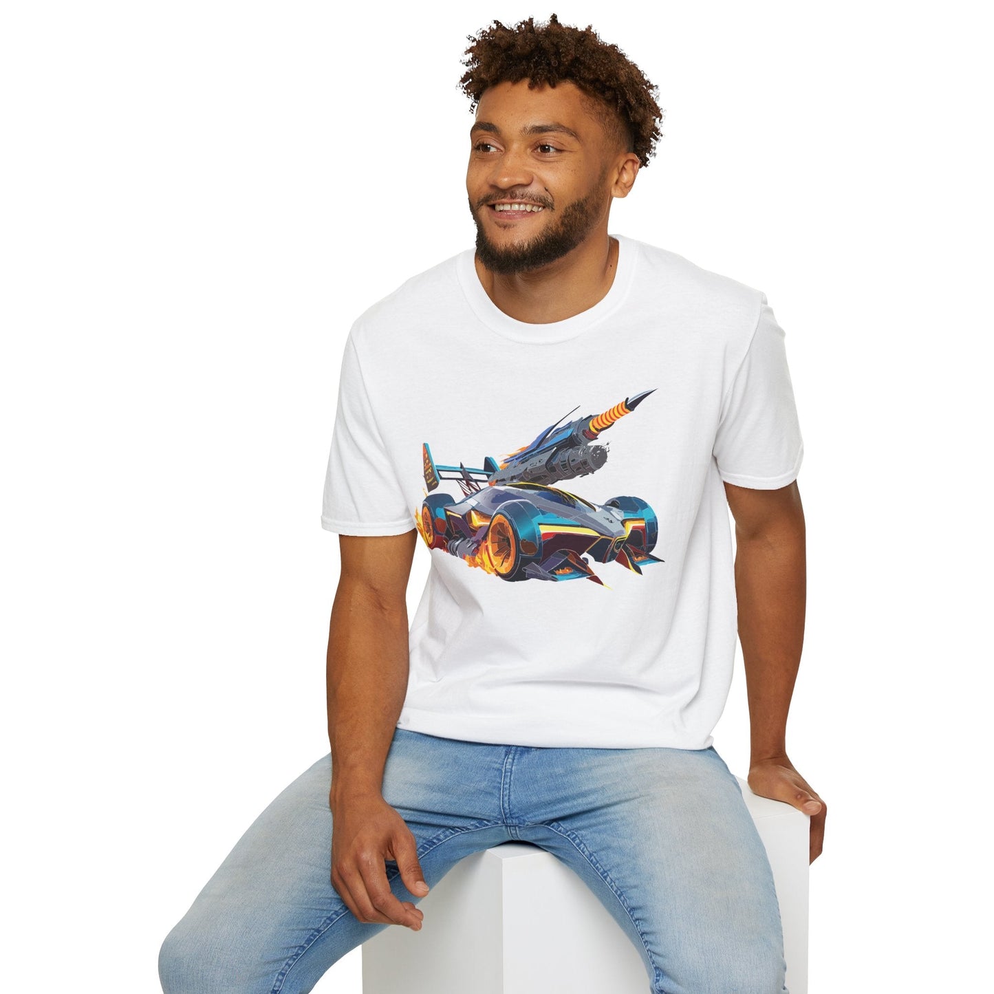 Unisex Car T Shirt Softstyle Cotton Tee With Car Design Hot Wheels Graphic Tee For Men And Women