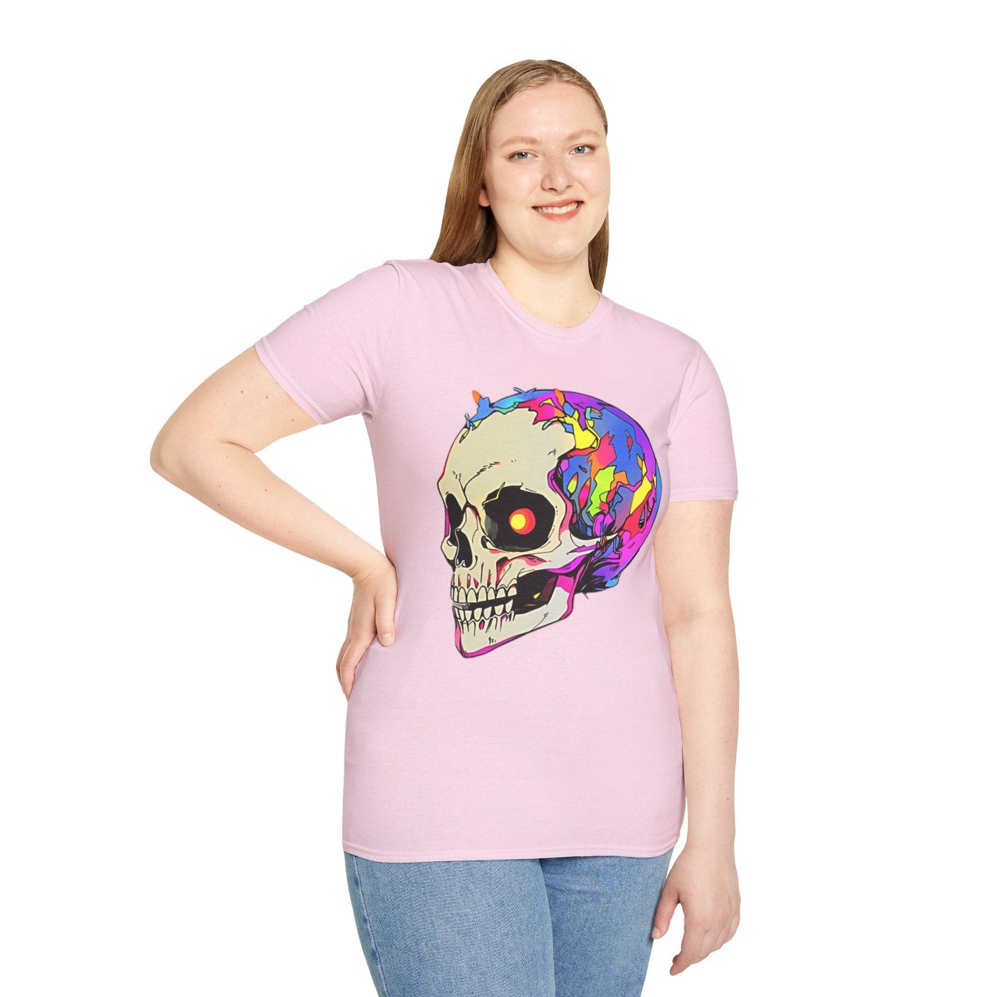 Skull Tee Shirt Unisex Skeleton Shirt Gildan Softstyle 64000 Short Sleeve Graphic Design