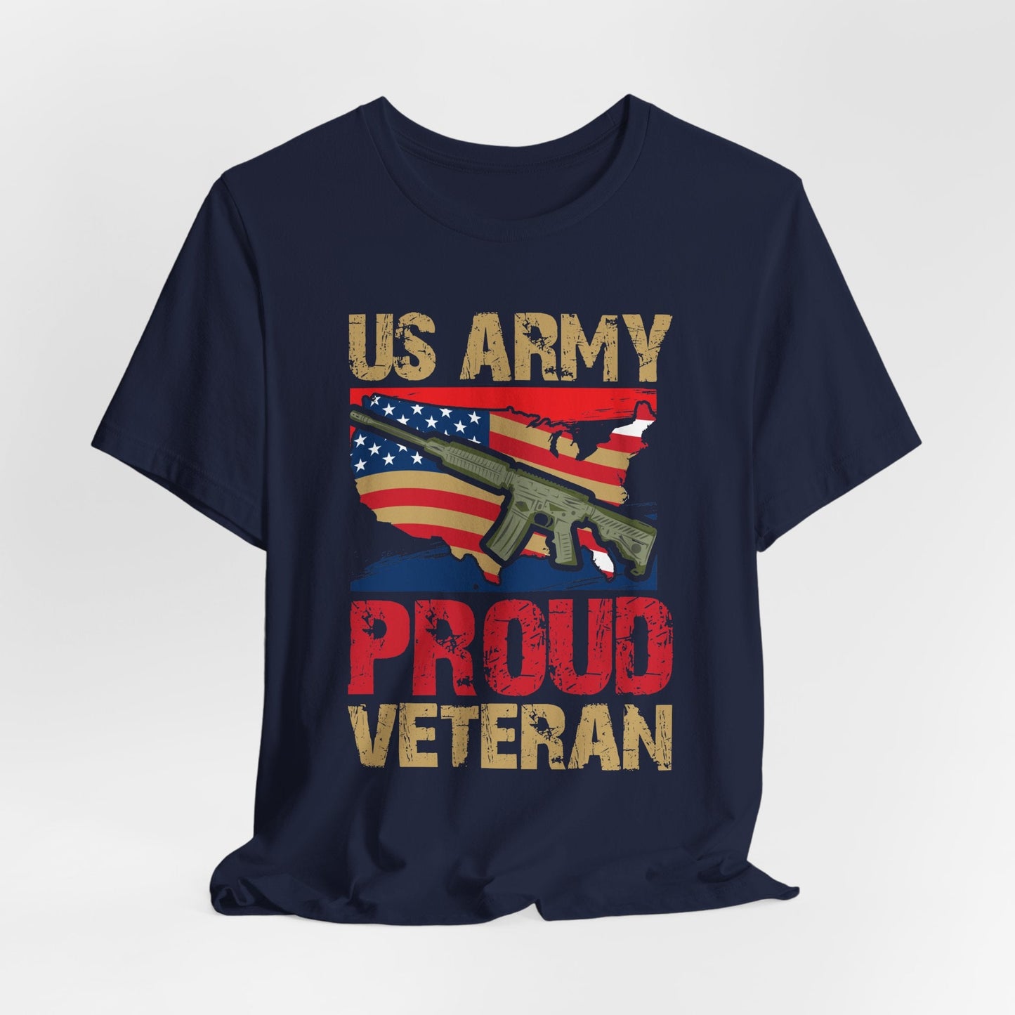 Army Veteran Patriotic Graphic Design Unisex Cotton T-Shirt v17