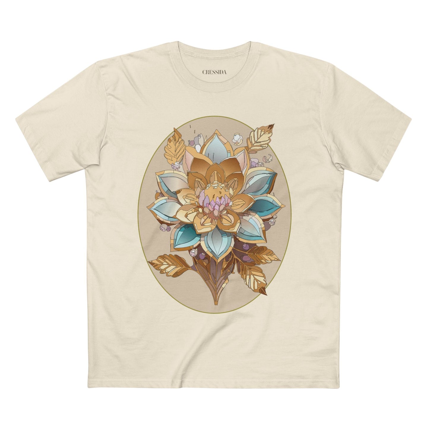 Floral Graphic T-Shirt Unisex 100 Cotton Art Design with Antique Flowers Tee 26
