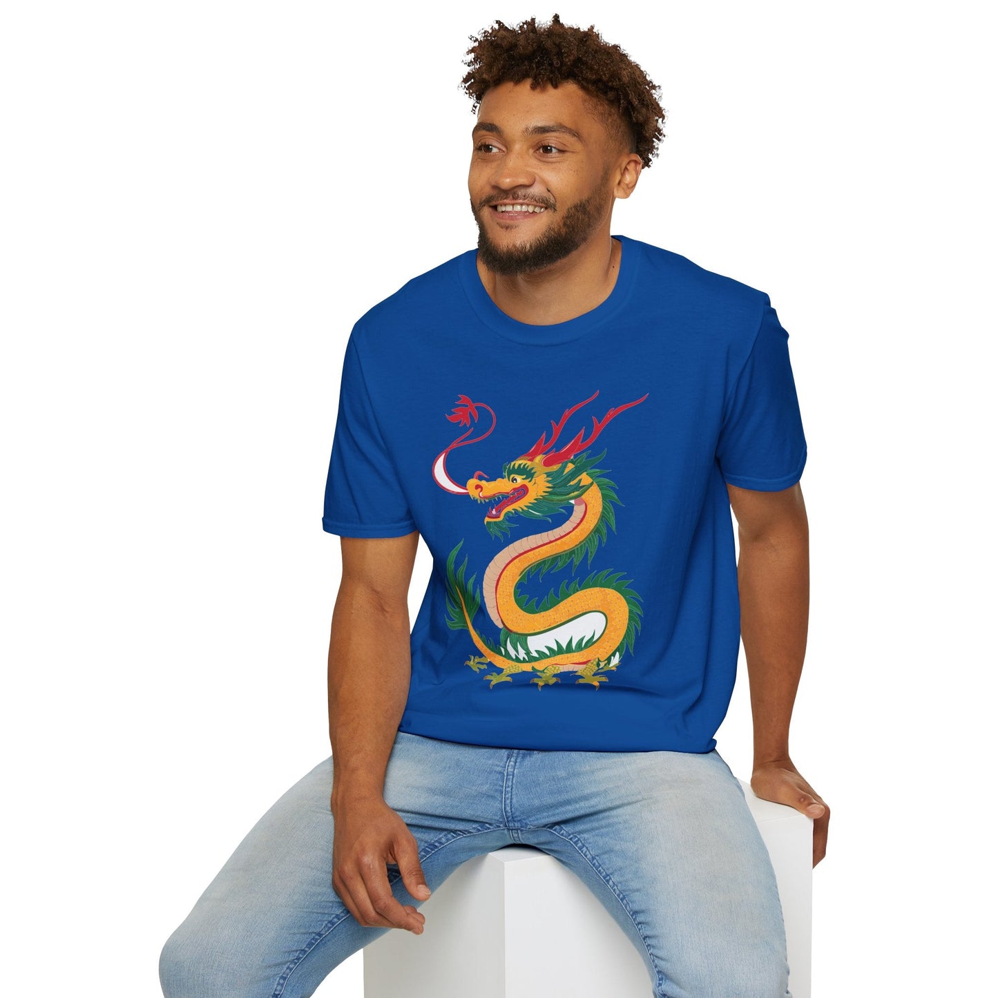 Dragon Graphic Unisex Cotton Softstyle Art Design Tee With Animals 7