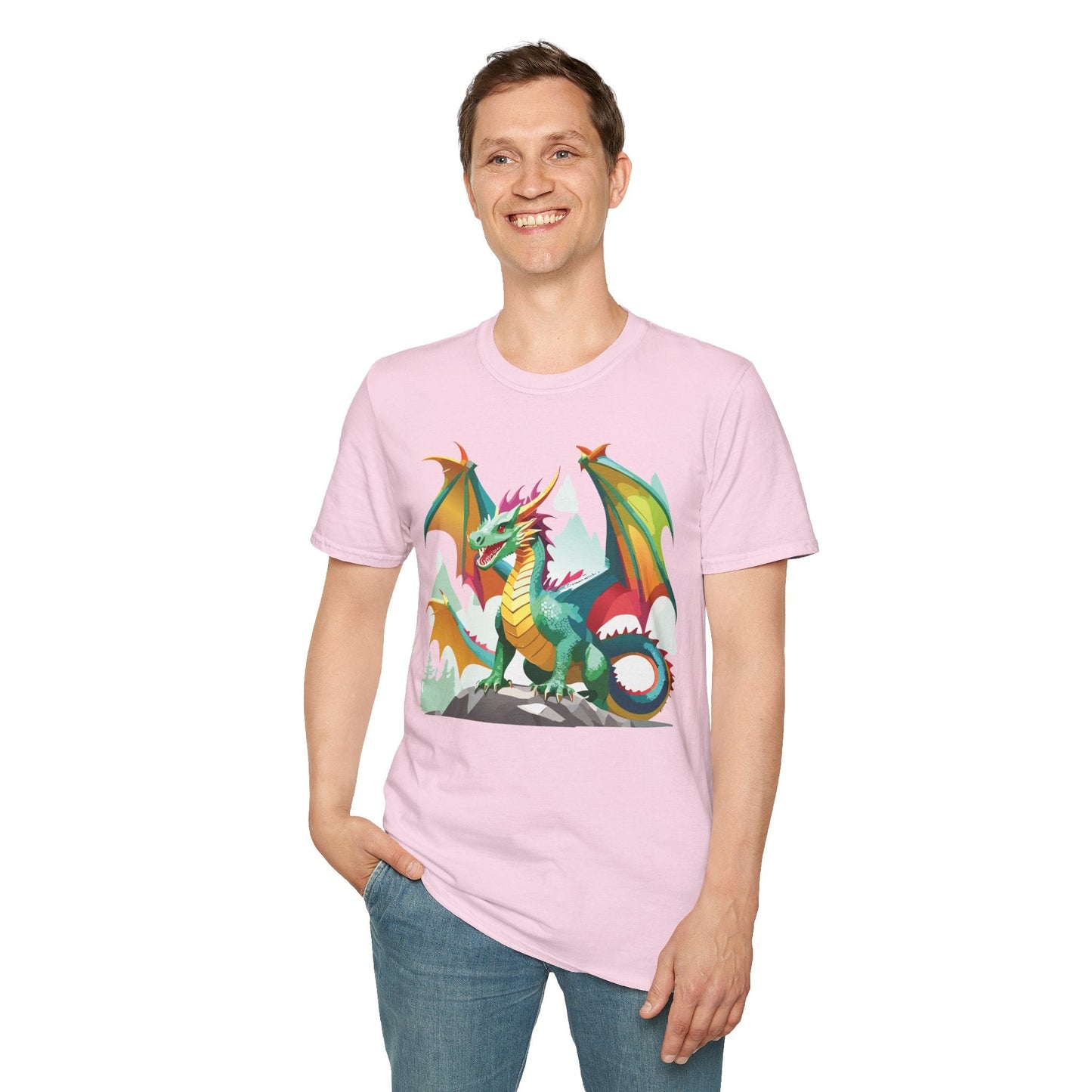 Dragon Graphic Unisex Cotton Softstyle Art Design Tee With Animals 2
