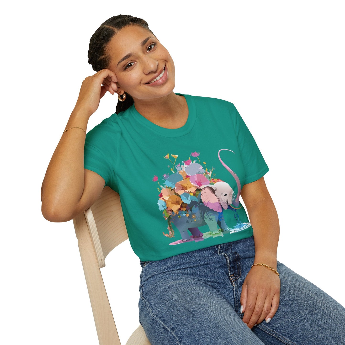 Elephant T Shirt Unisex Softstyle Cotton Tee With Animated Elephant Design Premium Comfort