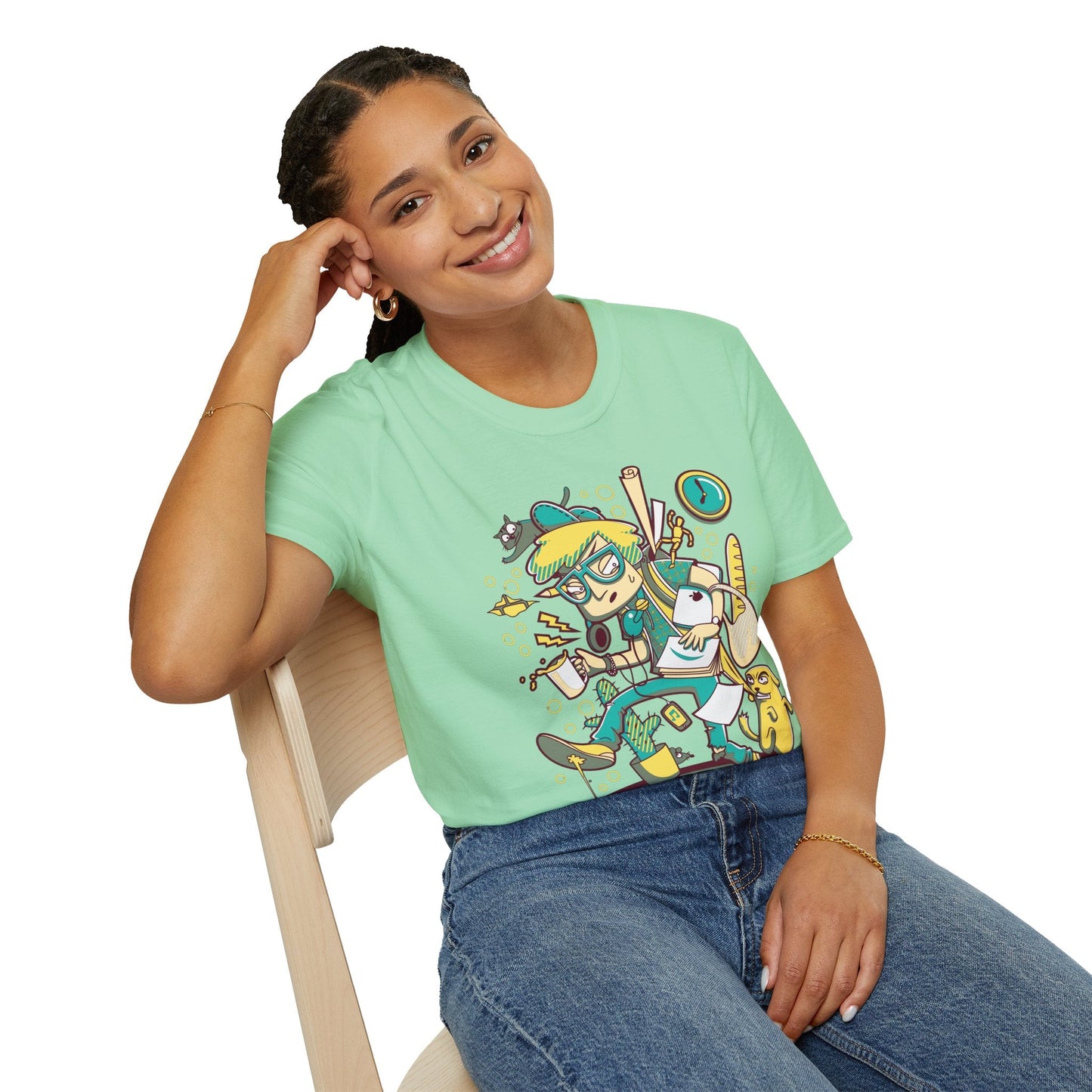 Cartoon T Shirt Animation T Shirt Funny Tee Shirt Unisex Gildan Softstyle 64000 Cotton Tee