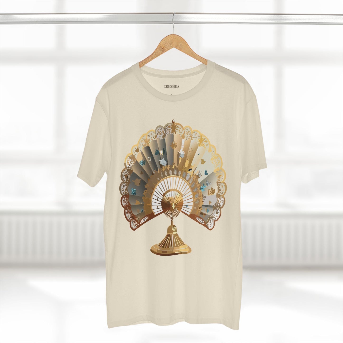 Antique Fan Graphic Design T-Shirt Unisex 100 Cotton Floral Carnival Artwork Tee 22