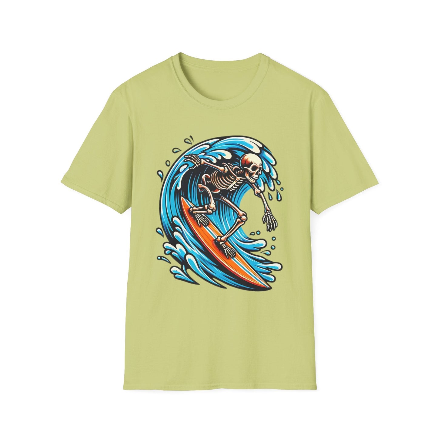 Skull Tee Shirt With Skeleton Art Design Unisex Gildan Softstyle 64000 Ring Spun Cotton Tee