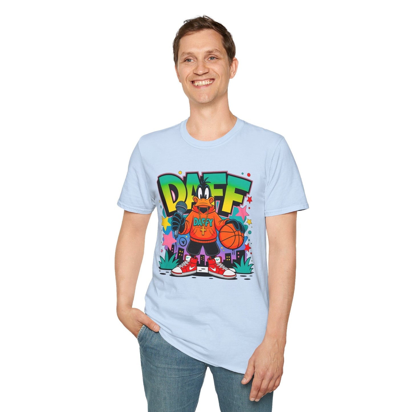 Unisex Cartoon T Shirt With Animation Design Funny Animals Tee Gildan Softstyle 64000