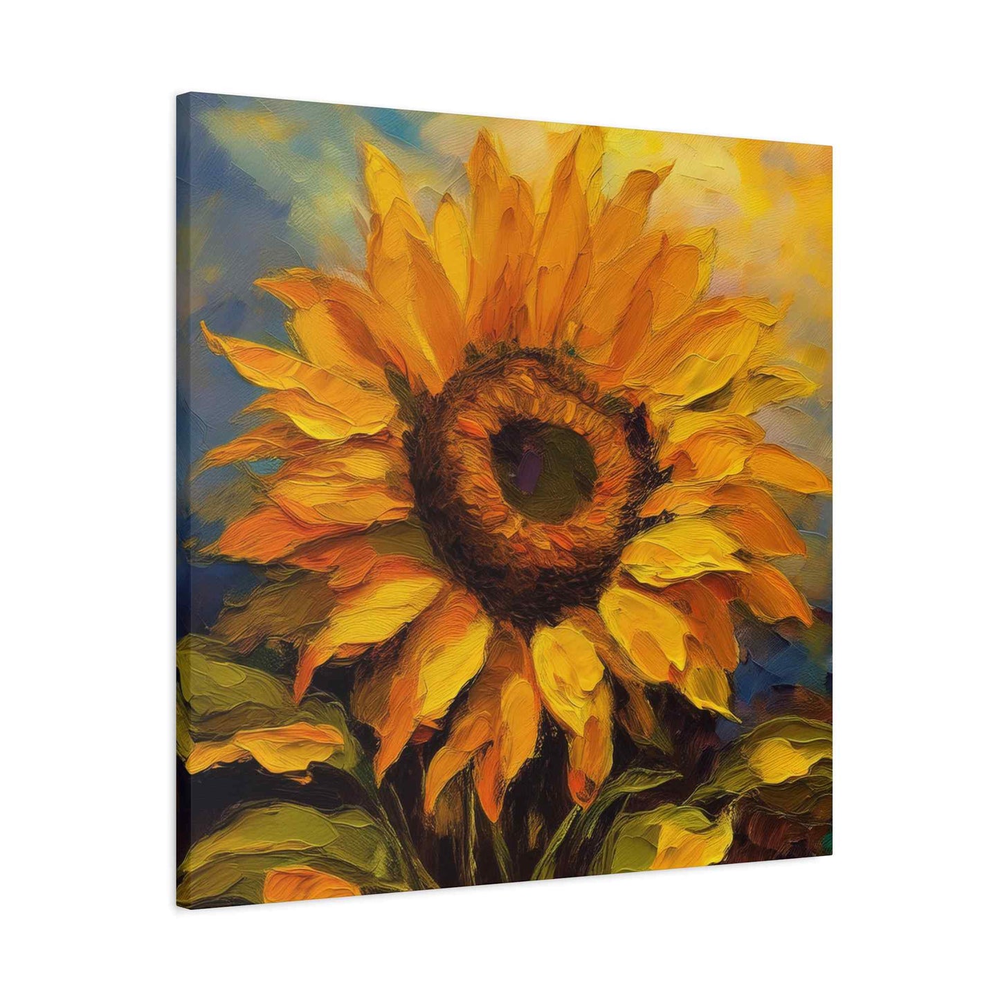 Sunflower Print Canvas, Flower Oil Paint Print 20x20, 24x24, 30x30, 32x32, 36x36, Floral Art Design Print Non-Frame MC-26