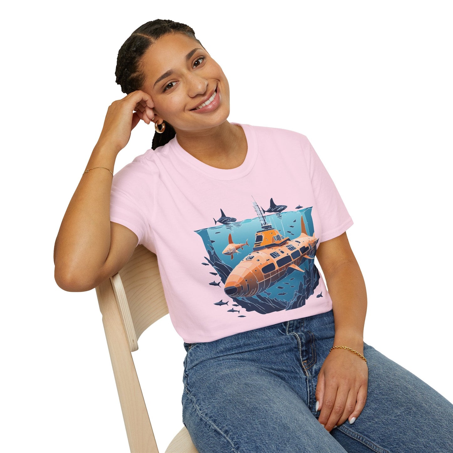 Ocean T Shirt Unisex Gildan Softstyle 64000 Ocean Theme Tee 100 Percent Cotton Fabric