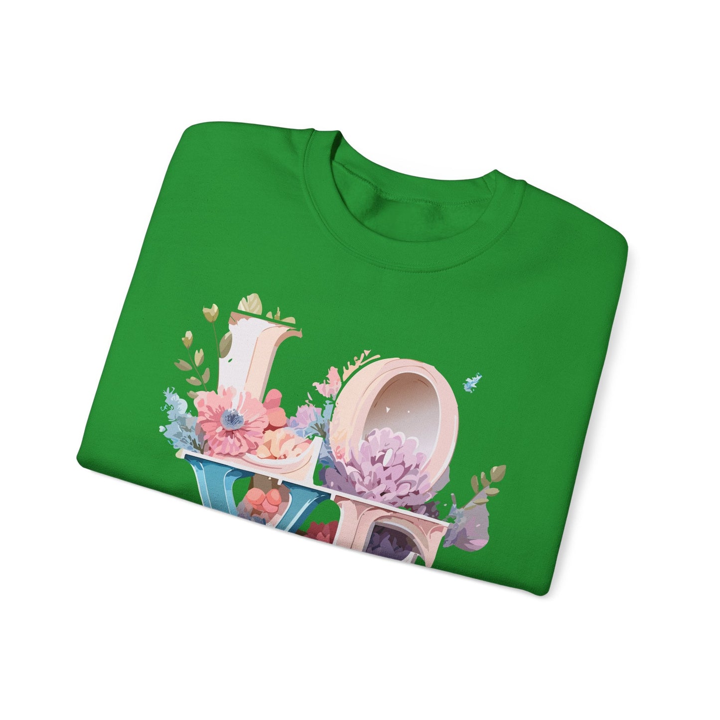 Floral Love Sweatshirt Valentines Day Sweatshirt Love Flower Unisex Crewneck Sweatshirt