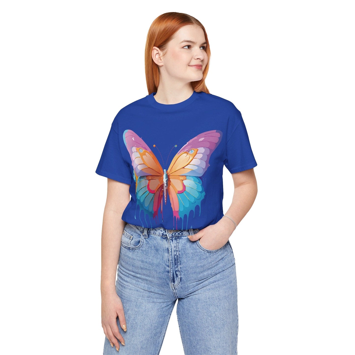 Butterfly Graphic Unisex 100 Cotton Lightweight Vintage Design Jersey Tee 90