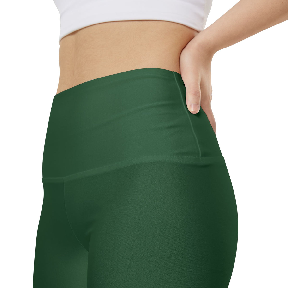 Hunter Green High-Waist Women's Workout Shorts — Olive Green Performance Biker Shorts